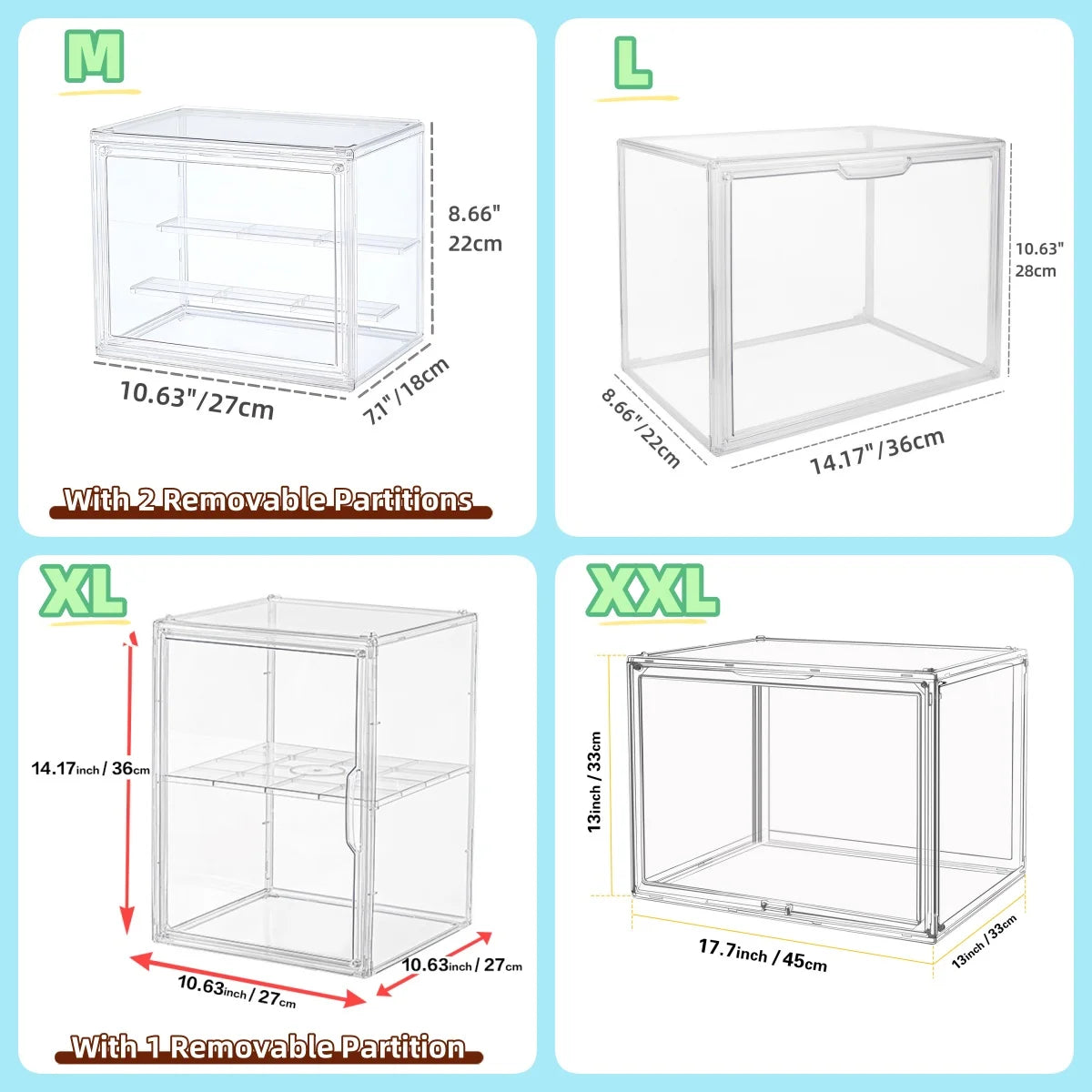 Acrylic Display Box Clear Stackable Storage Case For Collectibles And Makeup