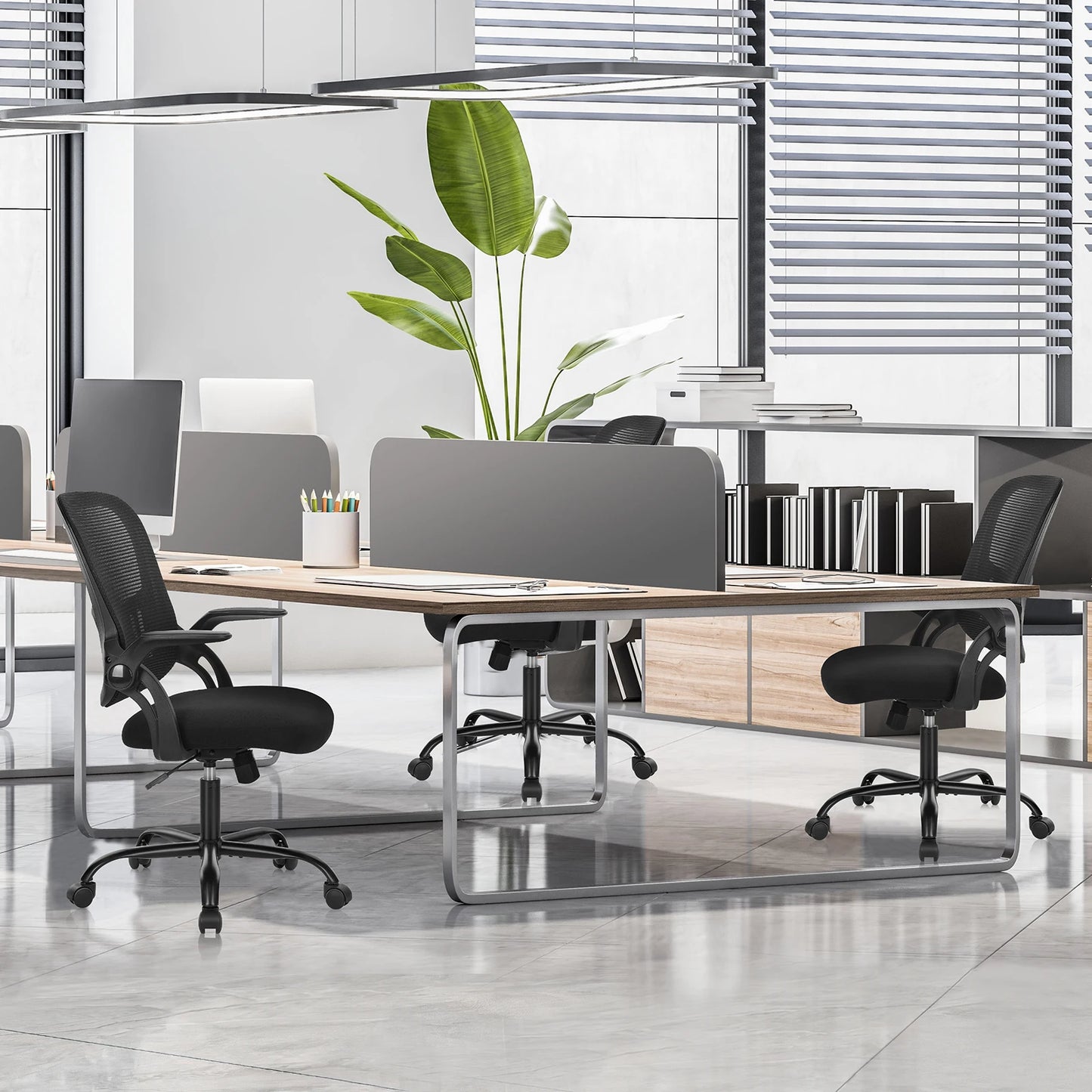 JHK Ergonomic Mid Back Mesh Office Chair With Lumbar Support