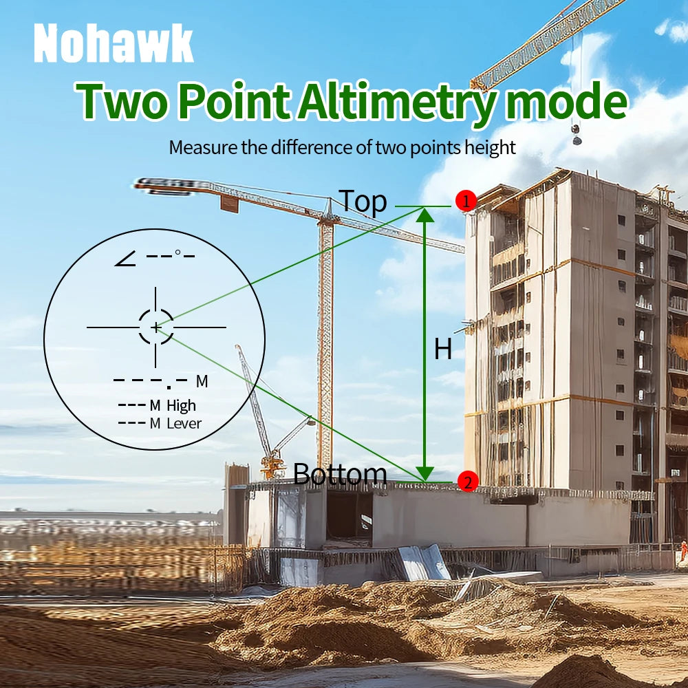 Nohawk Hunting Rangefinder 1000M 6x Magnification For Outdoor Use