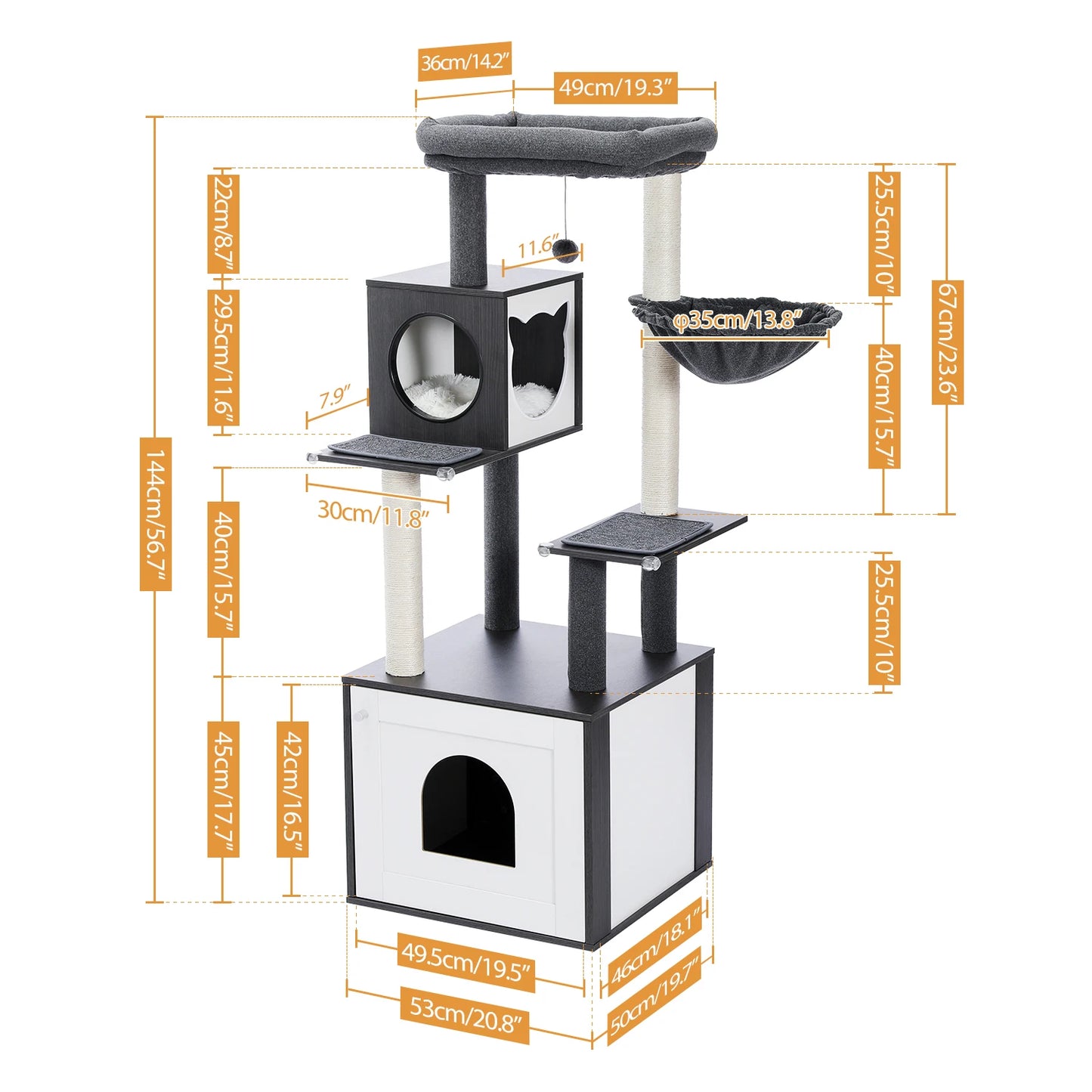 PAWZ Ro Multi Level Cat Tree Indoor Tower Scratching Posts
