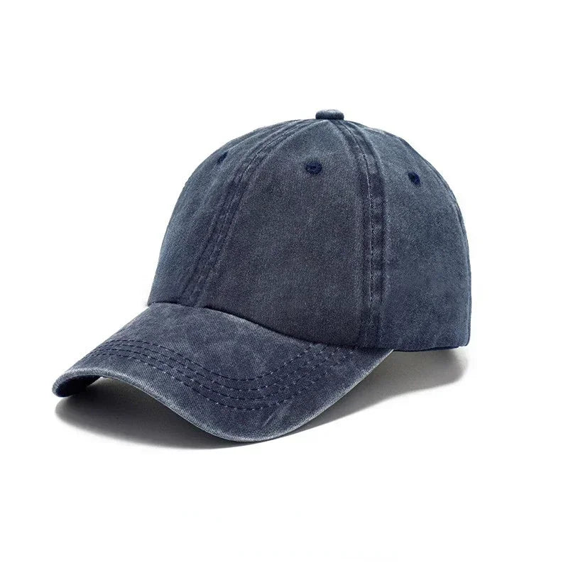 Arthmix Solid Washed Denim Baseball Cap Unisex Cotton Sun Protection Hat