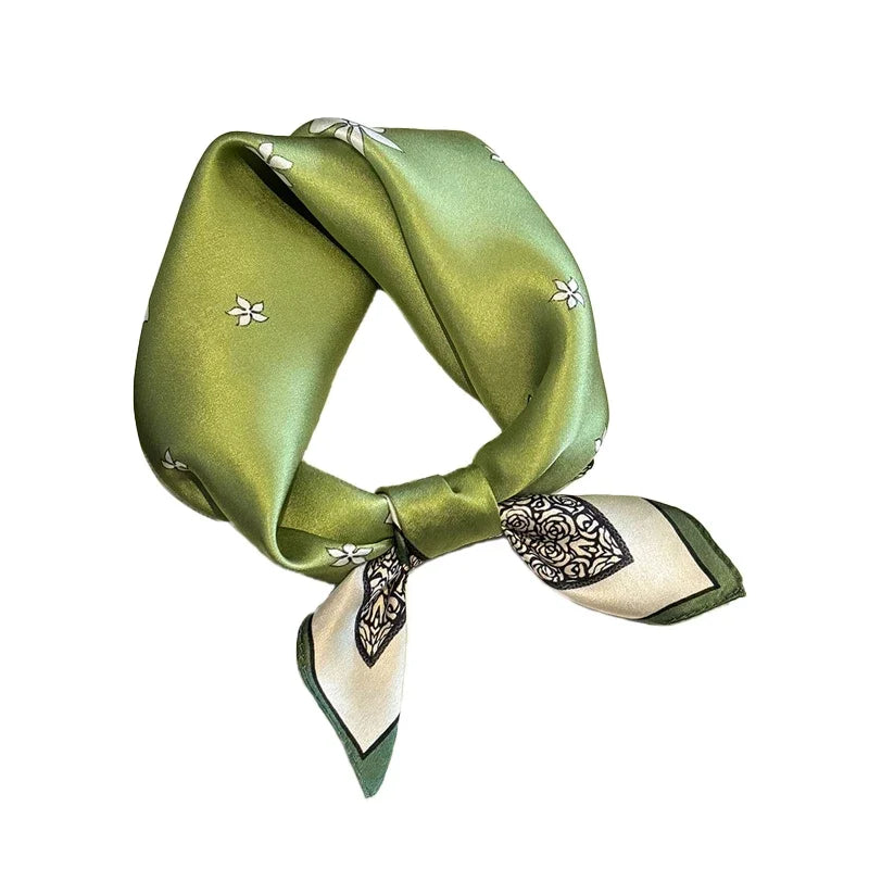 Runmei Mulberry Silk Scarf Bandana for Women Square Hijab Wrap