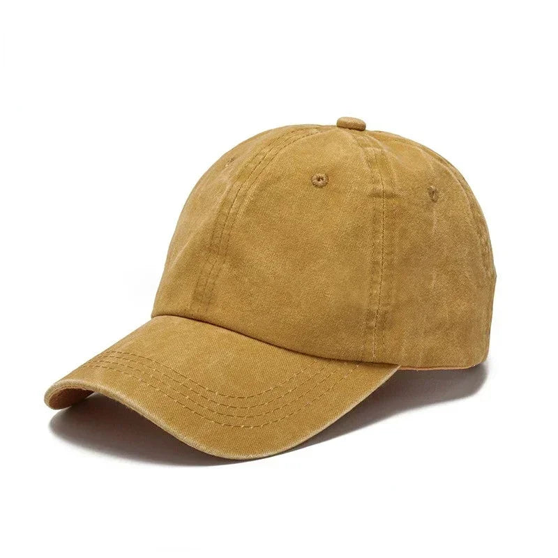 Arthmix Solid Washed Denim Baseball Cap Unisex Cotton Sun Protection Hat