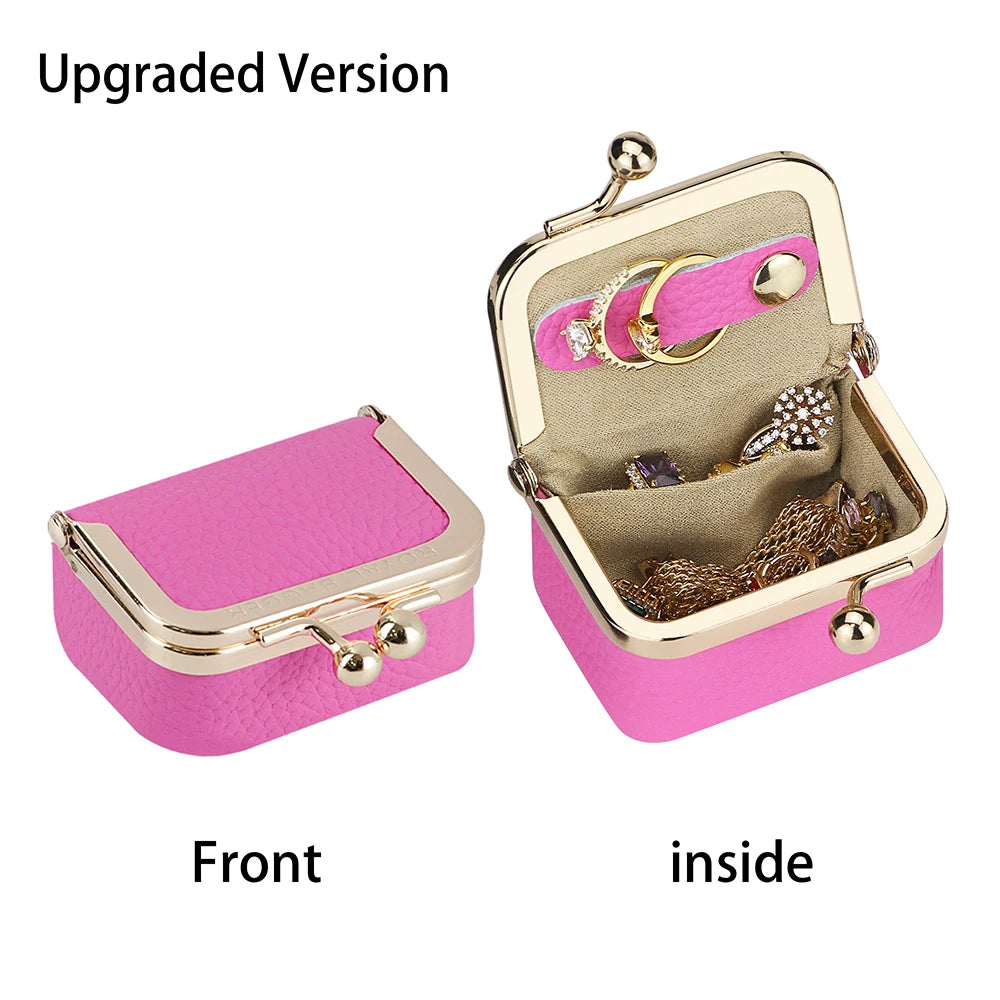 Royal Bagger Genuine Cow Leather Mini Coin Purse Kiss Lock