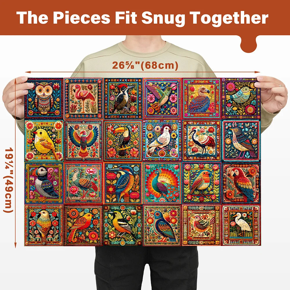 BenBen Puzzles for Adults 1000 Pieces, Bird Crochet, Jigsaw Puzzles with Letters on Back, Challenging Puzzles for Family Game