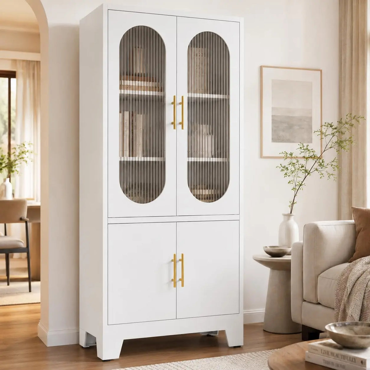 EliteZ Metal Kitchen Pantry Cabinet With Adjustable Shelves and Doors