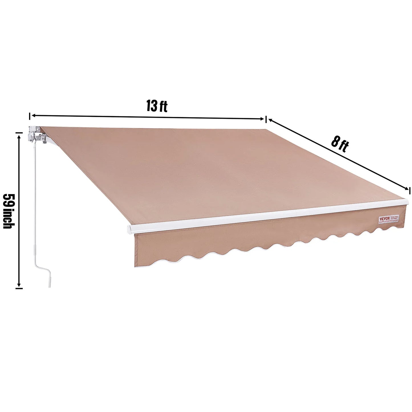 SucceBuy Manual Retractable Awning Outdoor Sun Shade for Patio Door
