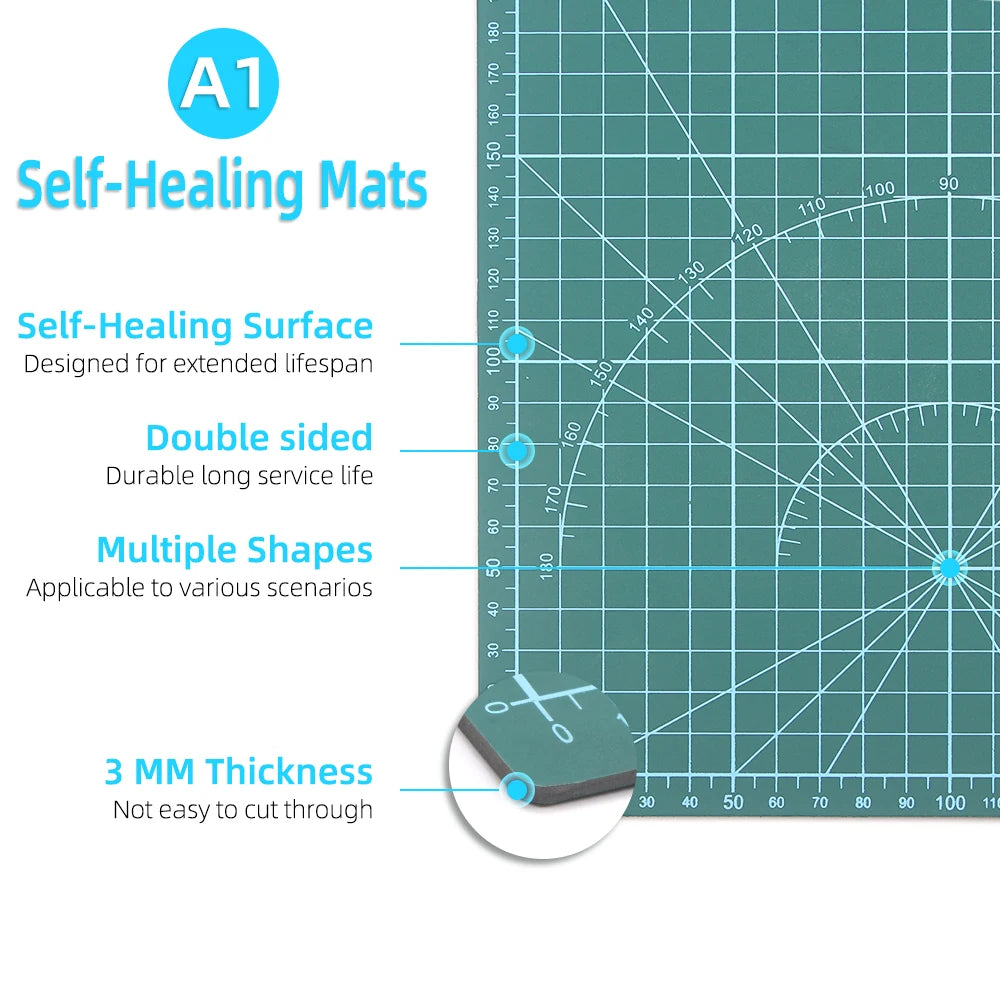 QJH Double Sided Self Healing PVC Cutting Mat For Leathercraft