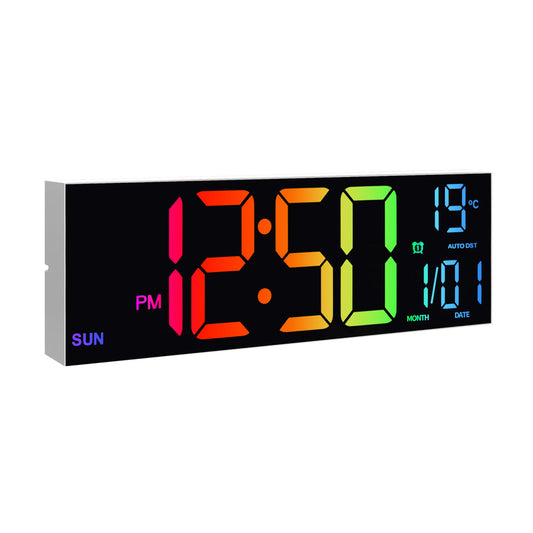 Digital Wall Clock With UltraBrightLEDDisplay Remote Temperature Alarm System Functionality