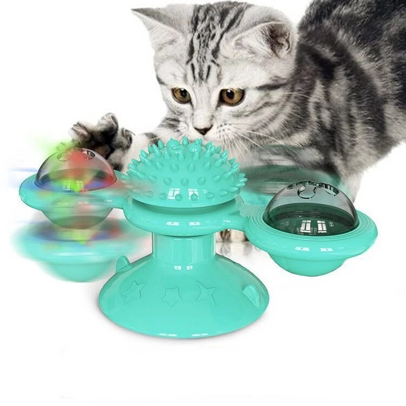 Windmill Cat Toy Interactive Puzzle Turntable For Cats