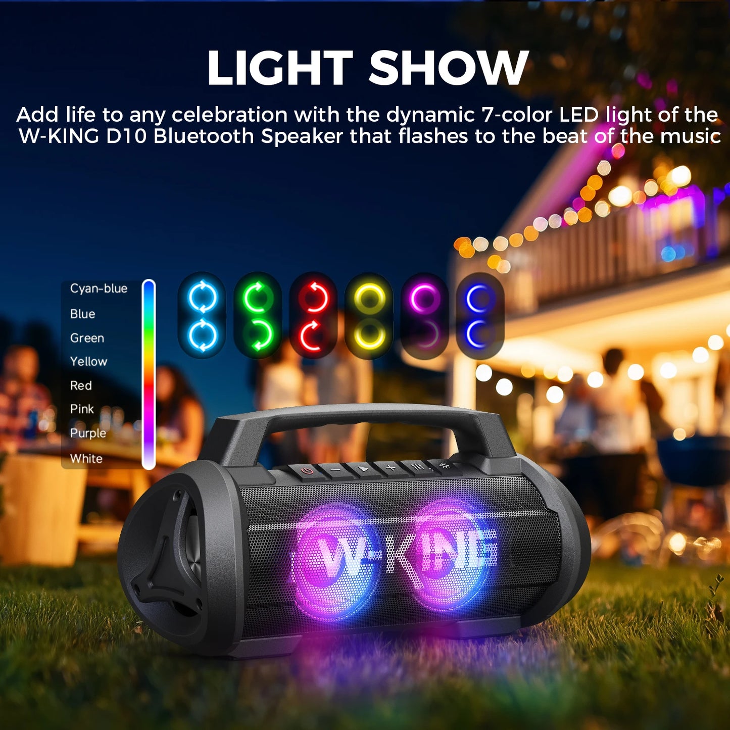 W-King 70W RMS Portable Bluetooth Speaker With IPX6 Waterproof