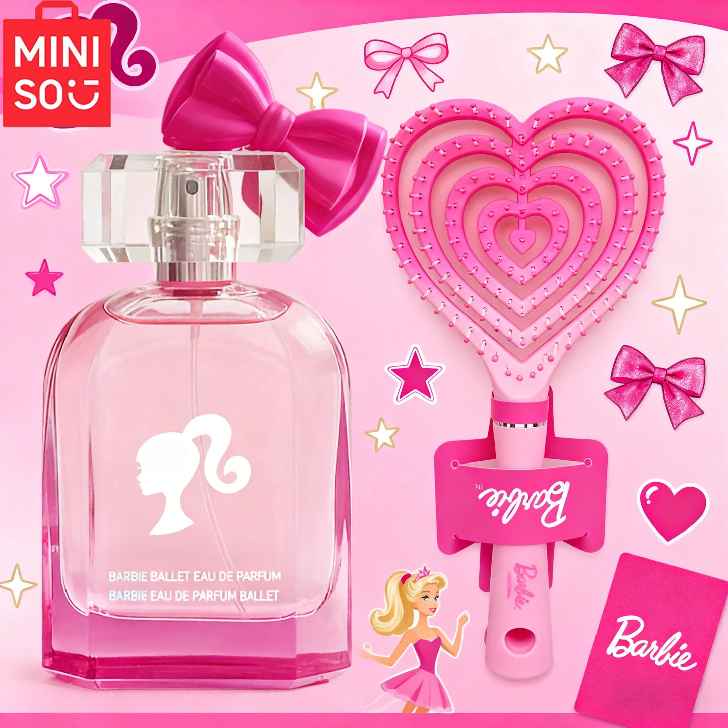 MINISO Barbie Perfume And Barbie Massage Comb Set Gift