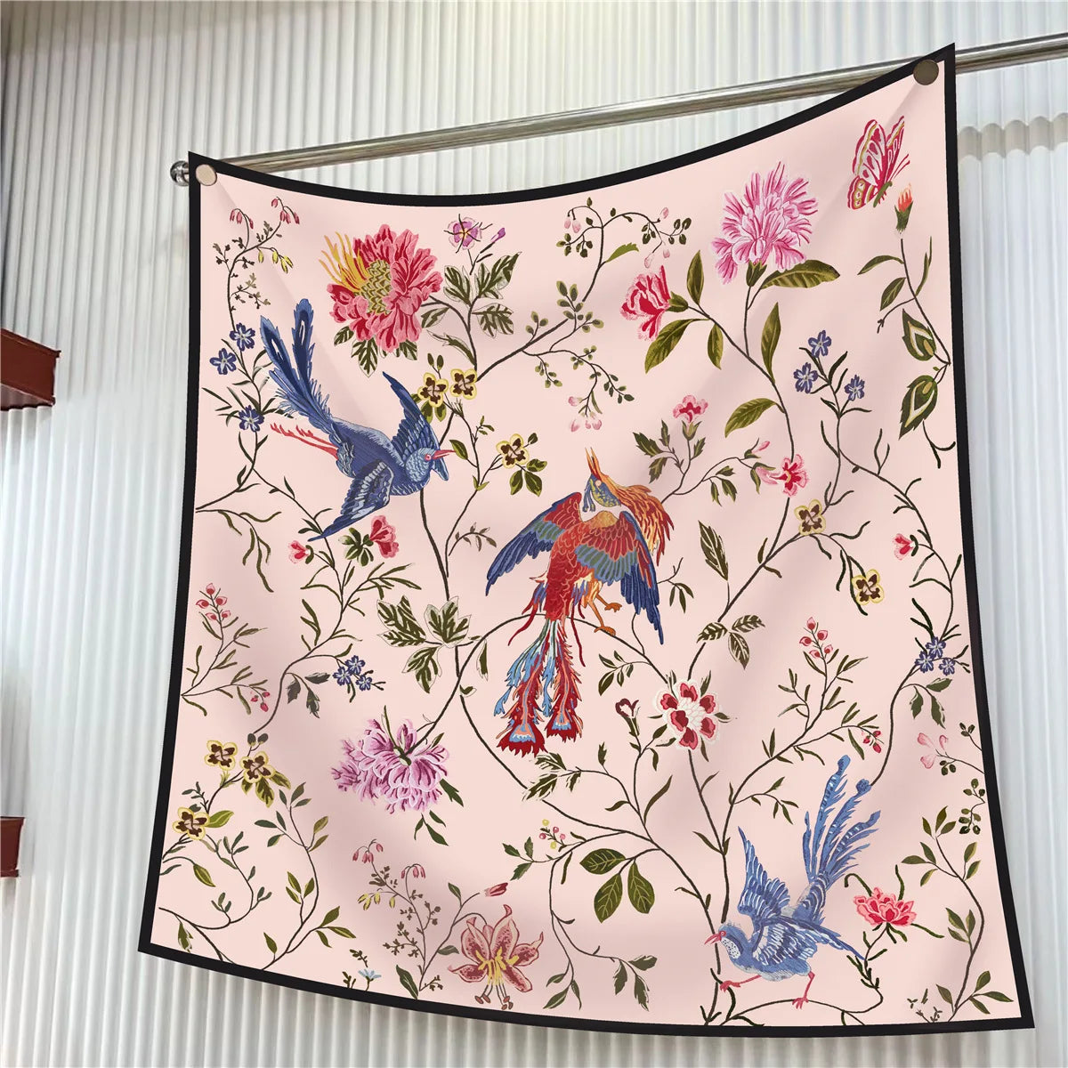 Elegant Silk Floral Square Scarf for Women Hijab Shawl Accessory