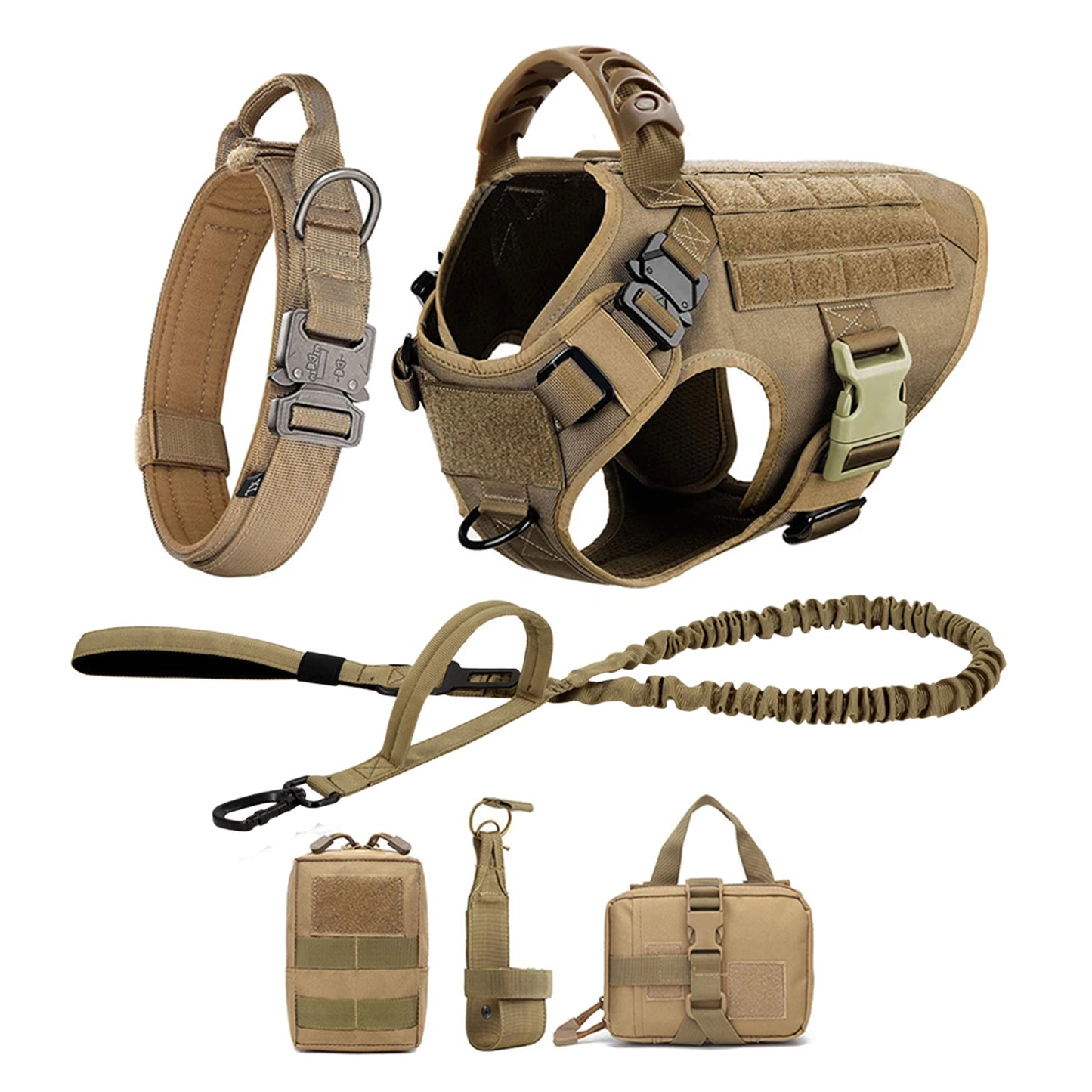 Dog Harness Leash Set Nylon Padded Quick Release Buckle Training