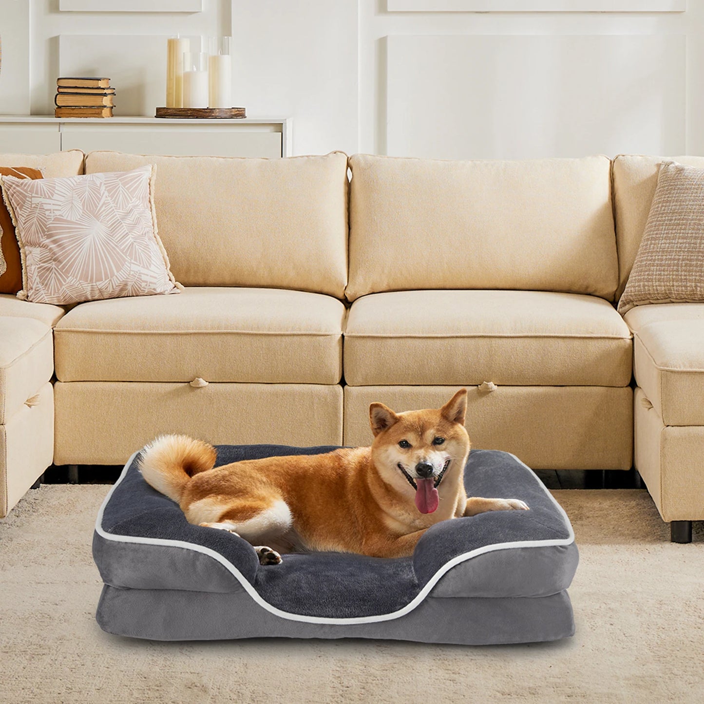 JHK Orthopedic Dog Bed Memory Foam for Small Pets Comfort