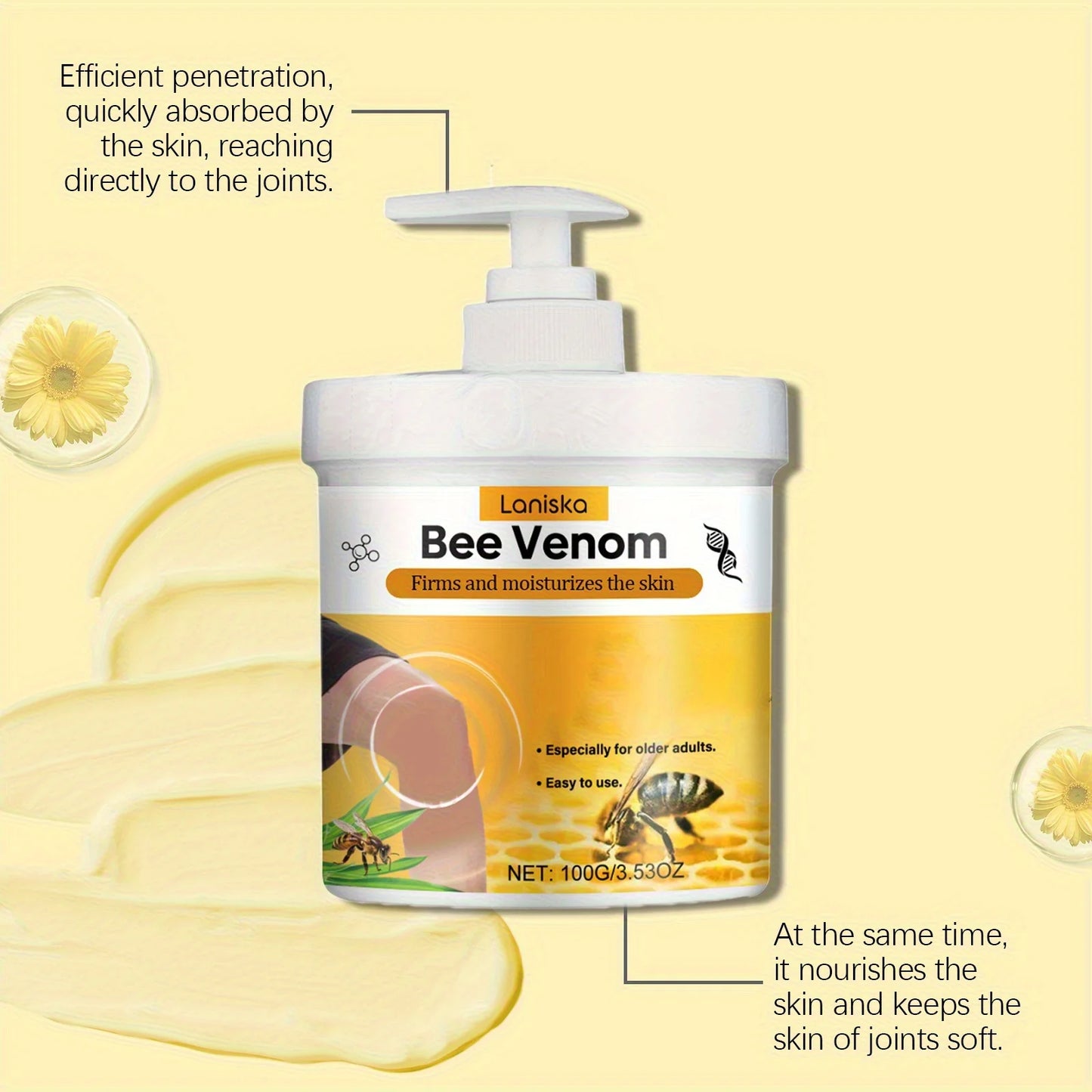 Bee Venom Joint Massage Cream Turmeric Arnica Hydrating Formula