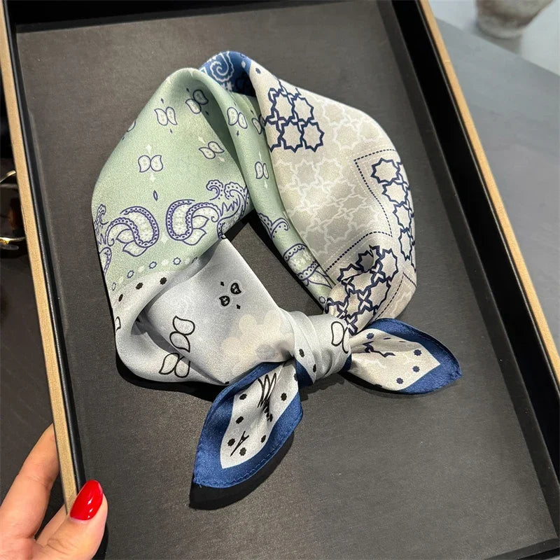 Runmei Mulberry Silk Scarf Bandana for Women Square Hijab Wrap