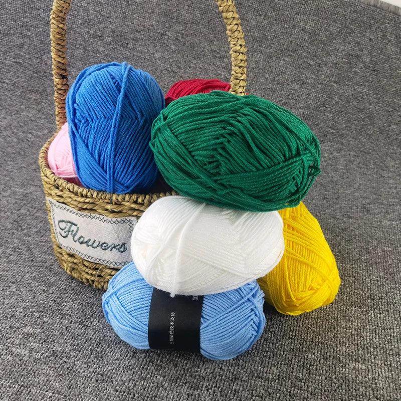 Milk Cotton 4 Ply Yarn For Crochet And Knitting Crafts