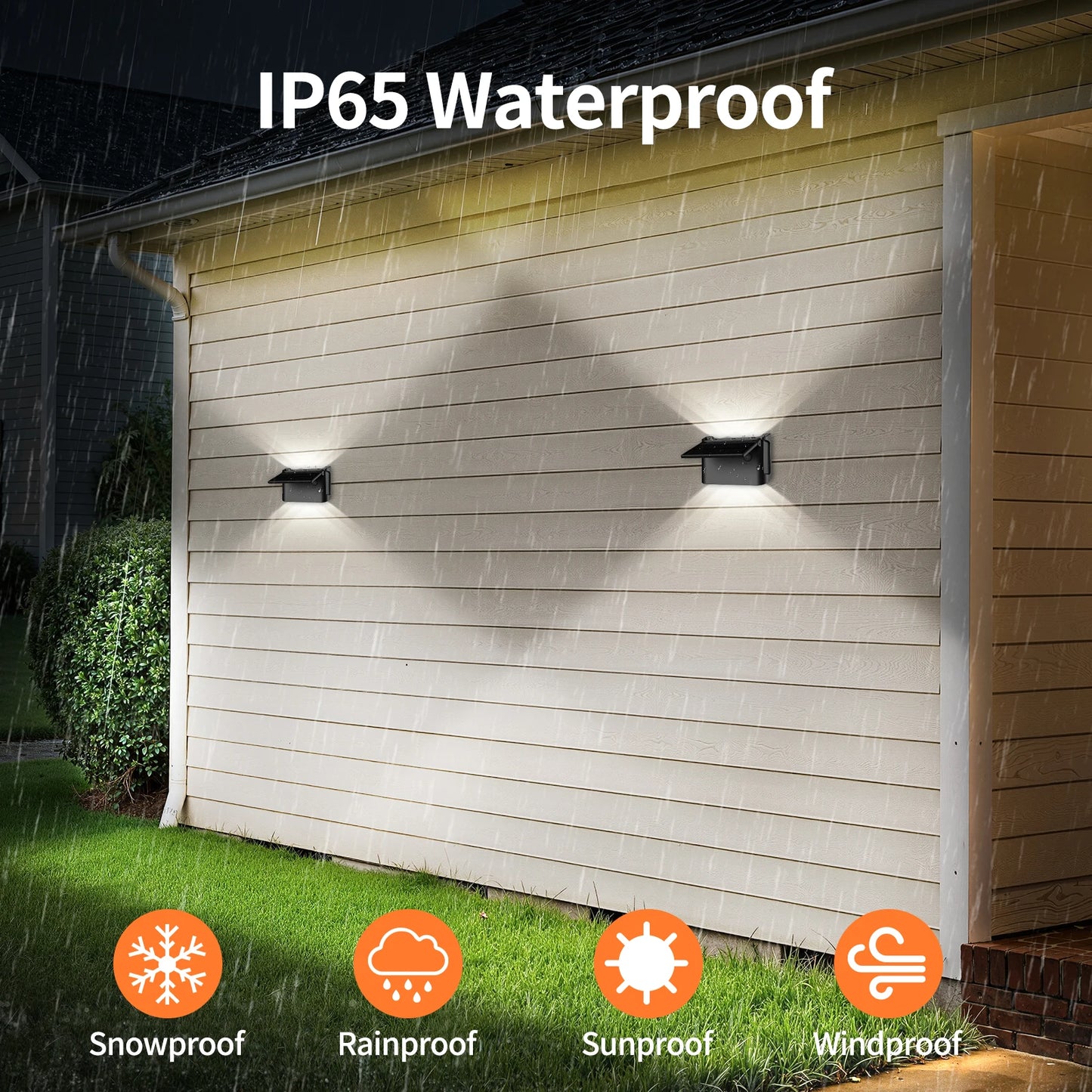 Intelamp Waterproof Solar Wall Lights With Remote Control Unit