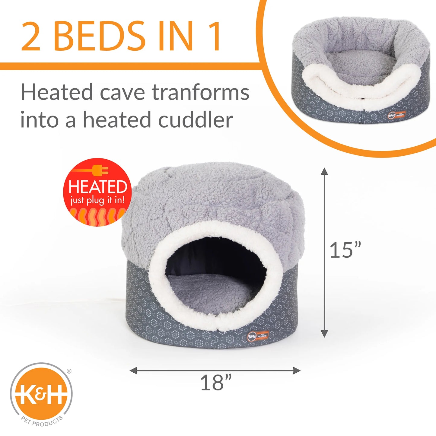 Heated Cat Bed With ThermoPet Nest Design For Cozy Cats