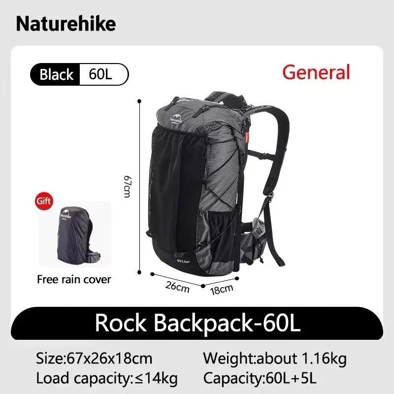 Naturehike Outdoor Hiking Backpack With Rain Cover And Large Capacity