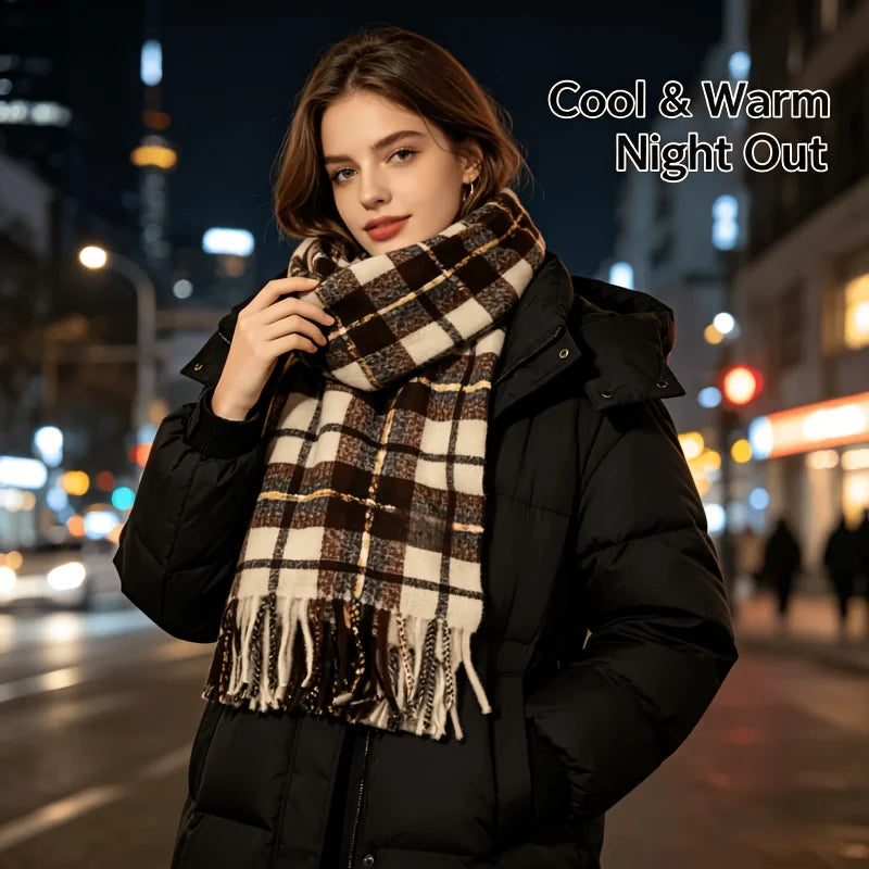 Knit Scarf Neck Warmer Shawl for Winter Travel Wear