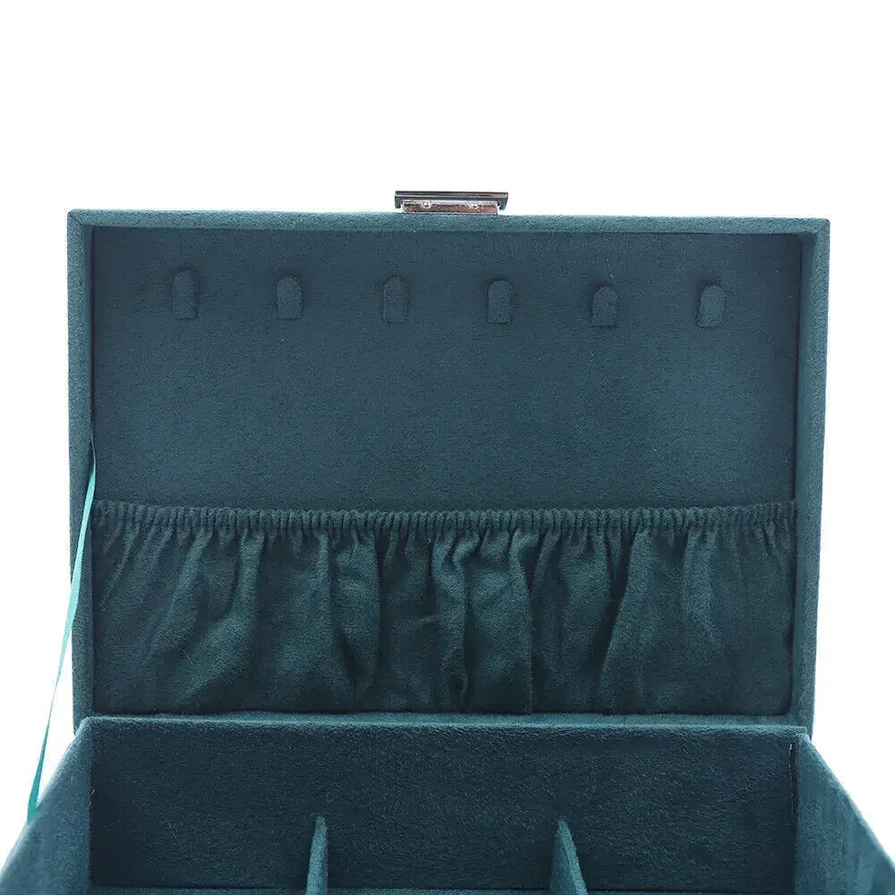 NONECN Lockable Jewelry Storage Case With Removable Tray And Mirror