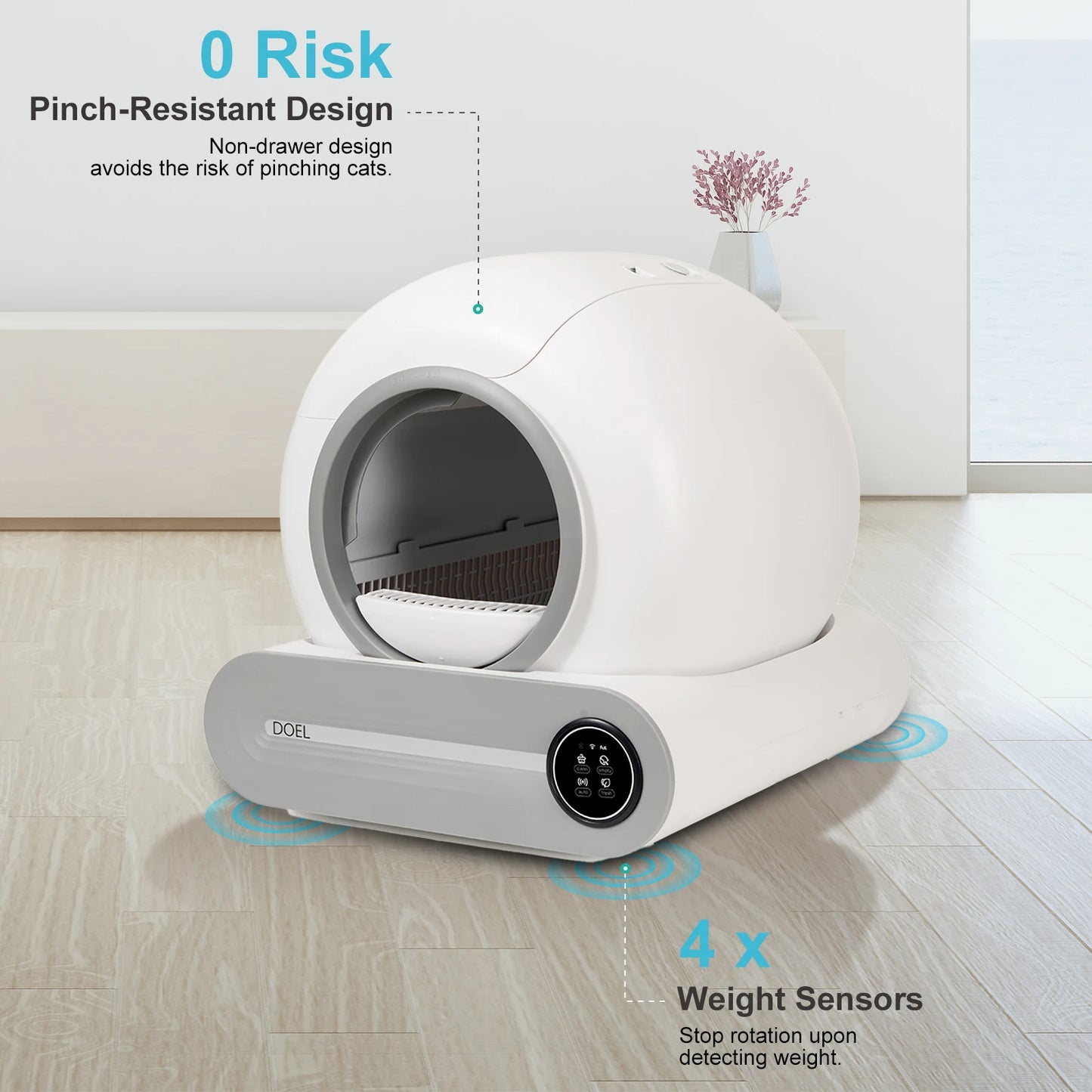 DOEL Self Cleaning Cat Litter Box Automatic WiFi App Control Smart Cat Toilet