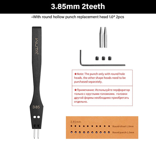 WUTA Leather Punch With Replaceable Pricking Iron Head Tool