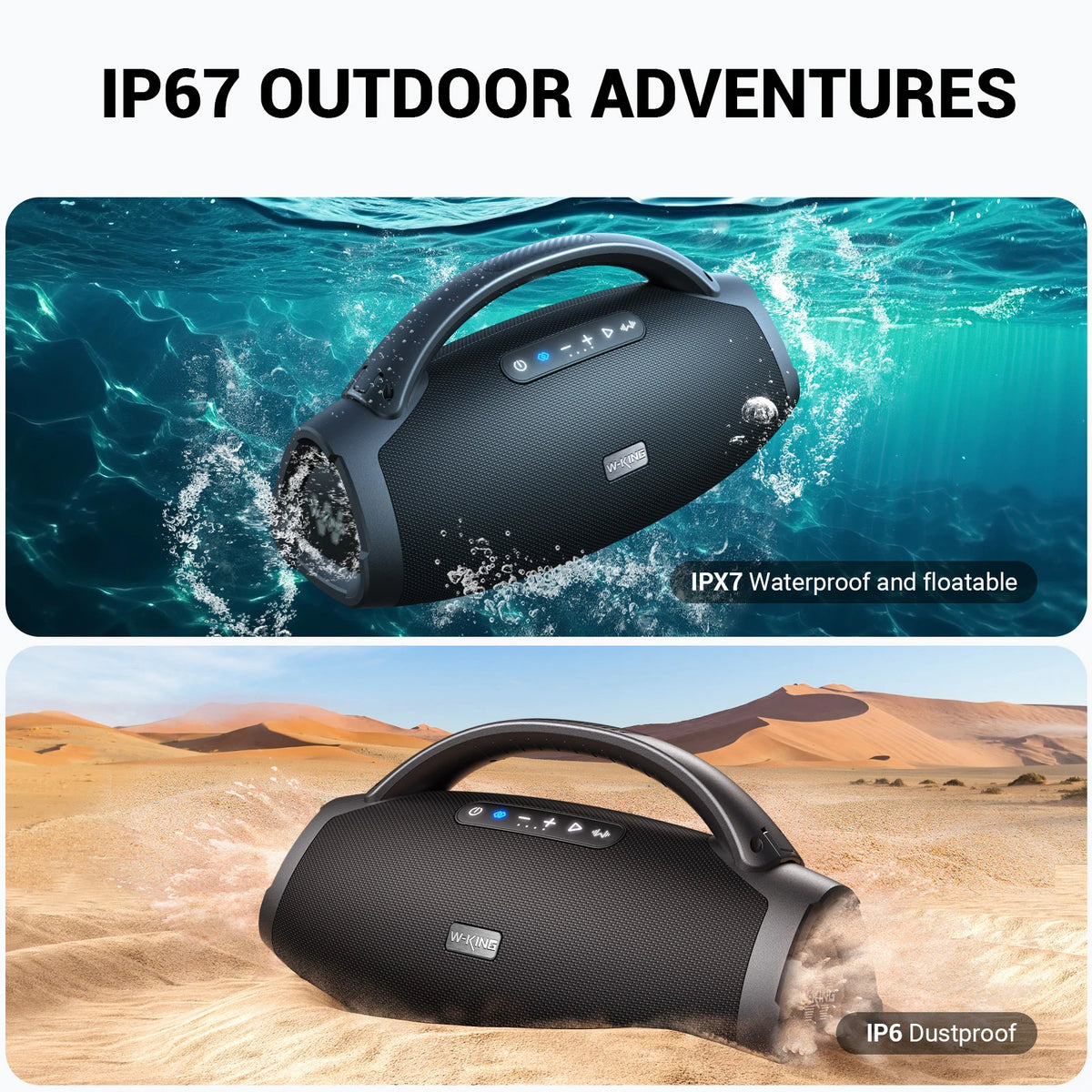 W-King D20 Portable Bluetooth Speaker 200W Output Waterproof Audio