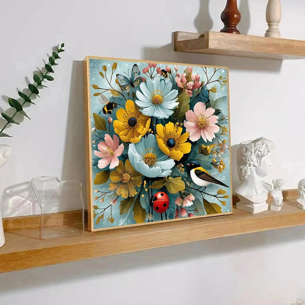 Flower Paint By Number Kit For Adults Hand Painted On Canvas Valentines Gift
