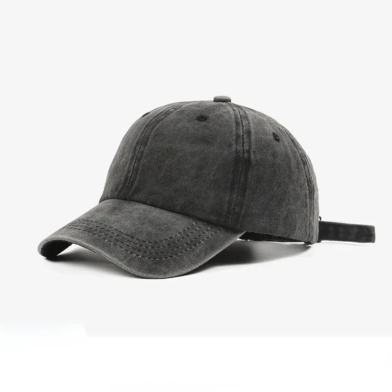 Arthmix Solid Washed Denim Baseball Cap Unisex Cotton Sun Protection Hat
