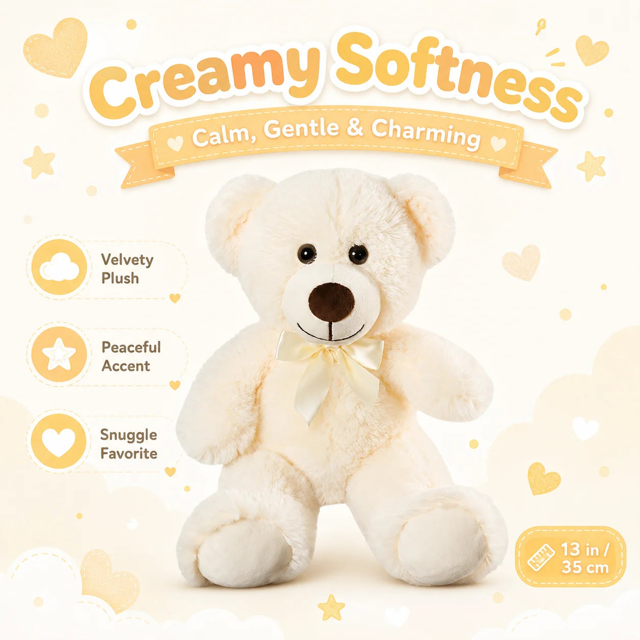 SNOWOLF Teddy Bear Plush Toy Gift For Girls Soft Huggable