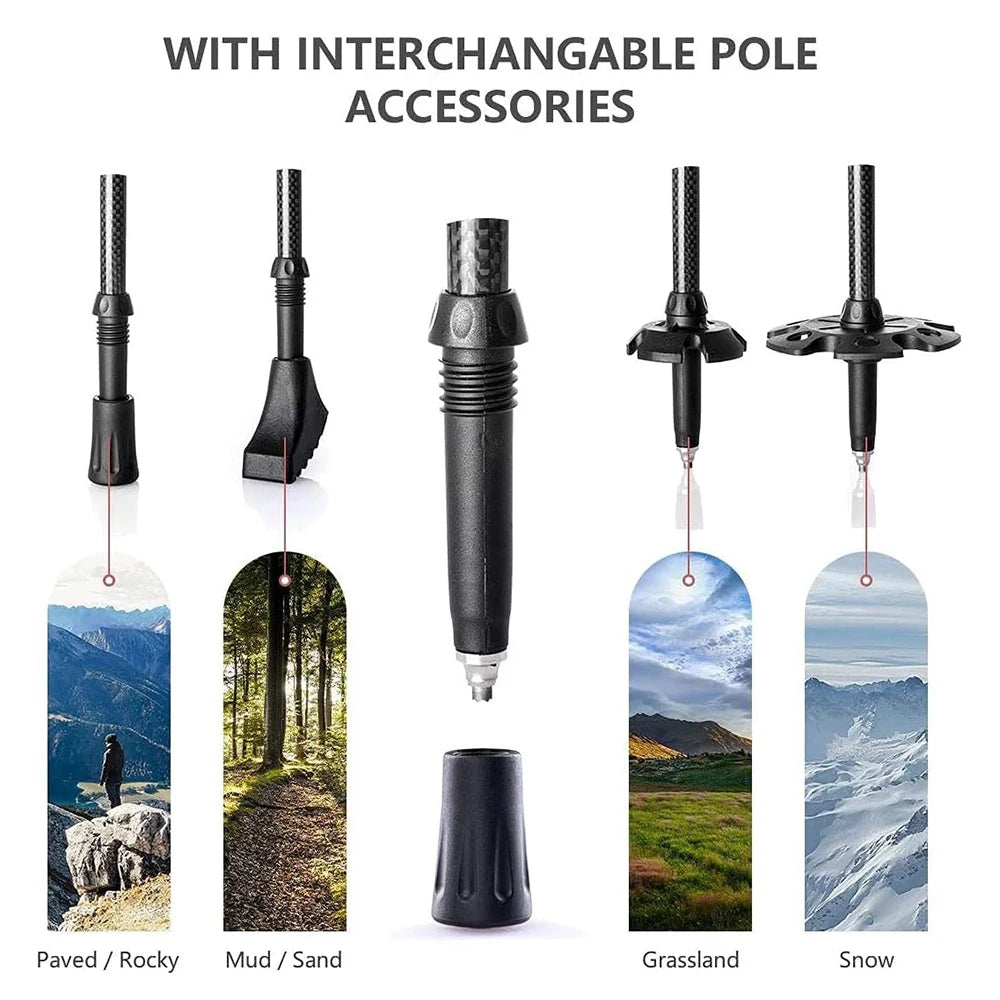Naturehike Lightweight Carbon Fiber Collapsible Trekking Poles for Hiking