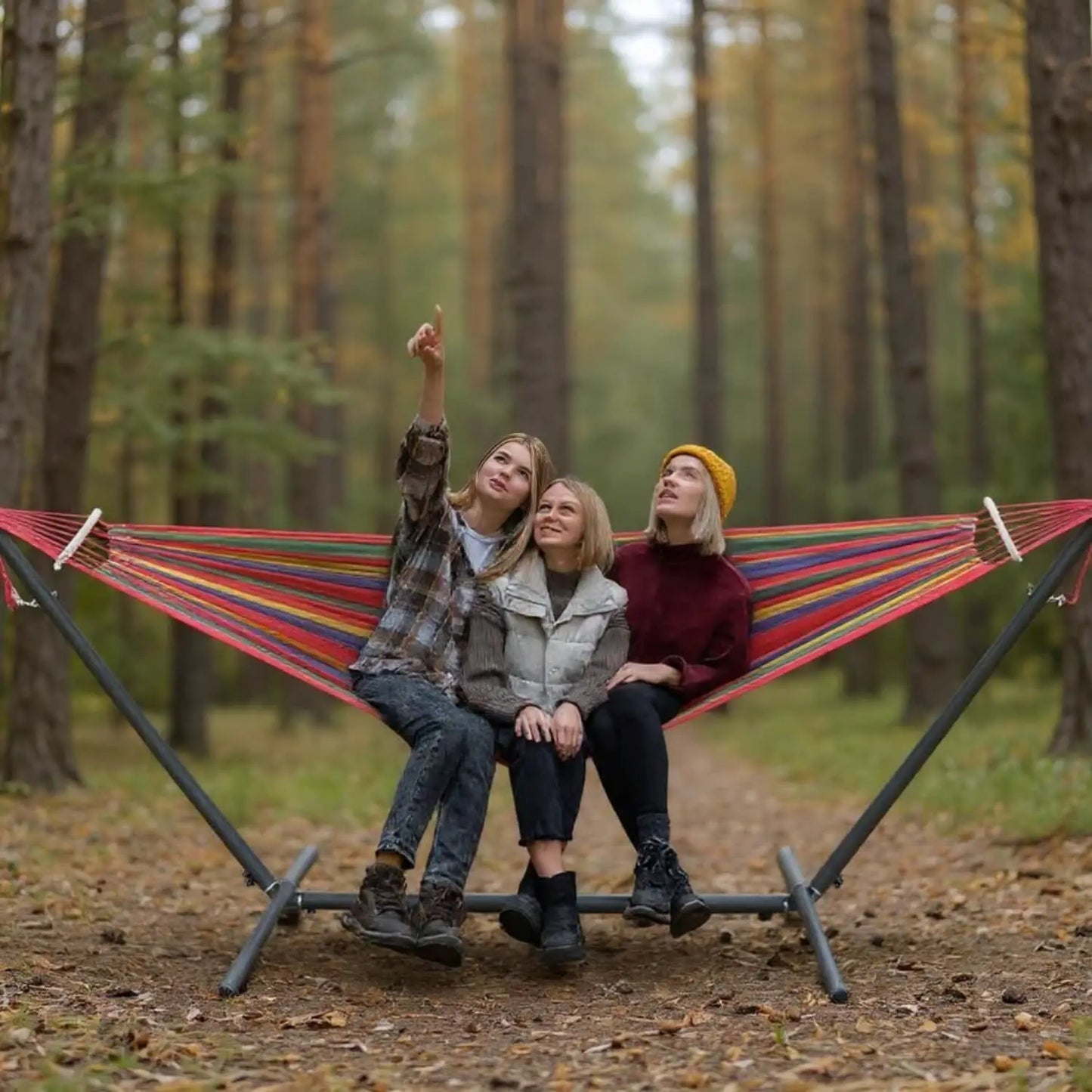 GYROOR Adjustable Stand Hammock With Storage Bag And 600lb Capacity