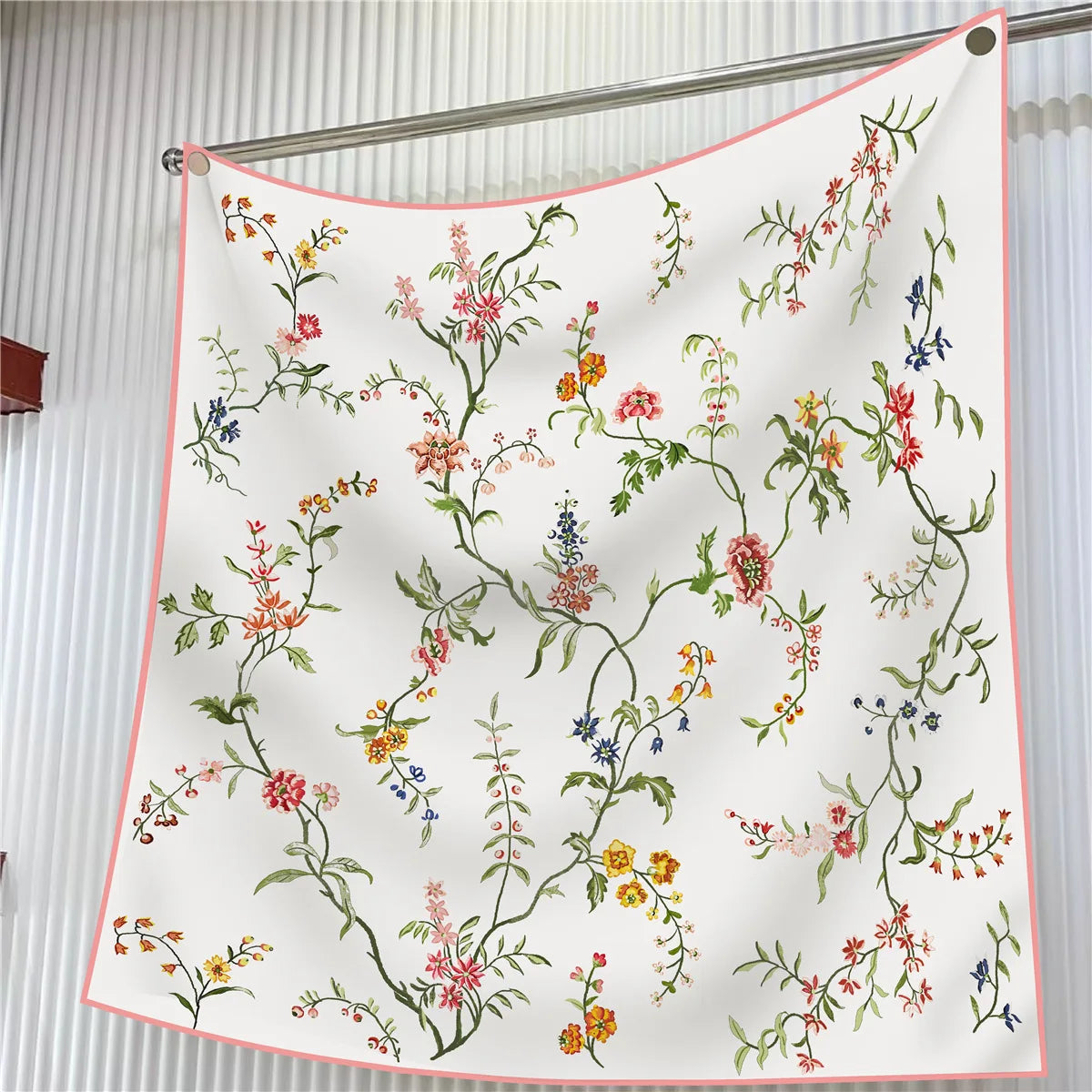 Elegant Silk Floral Square Scarf for Women Hijab Shawl Accessory