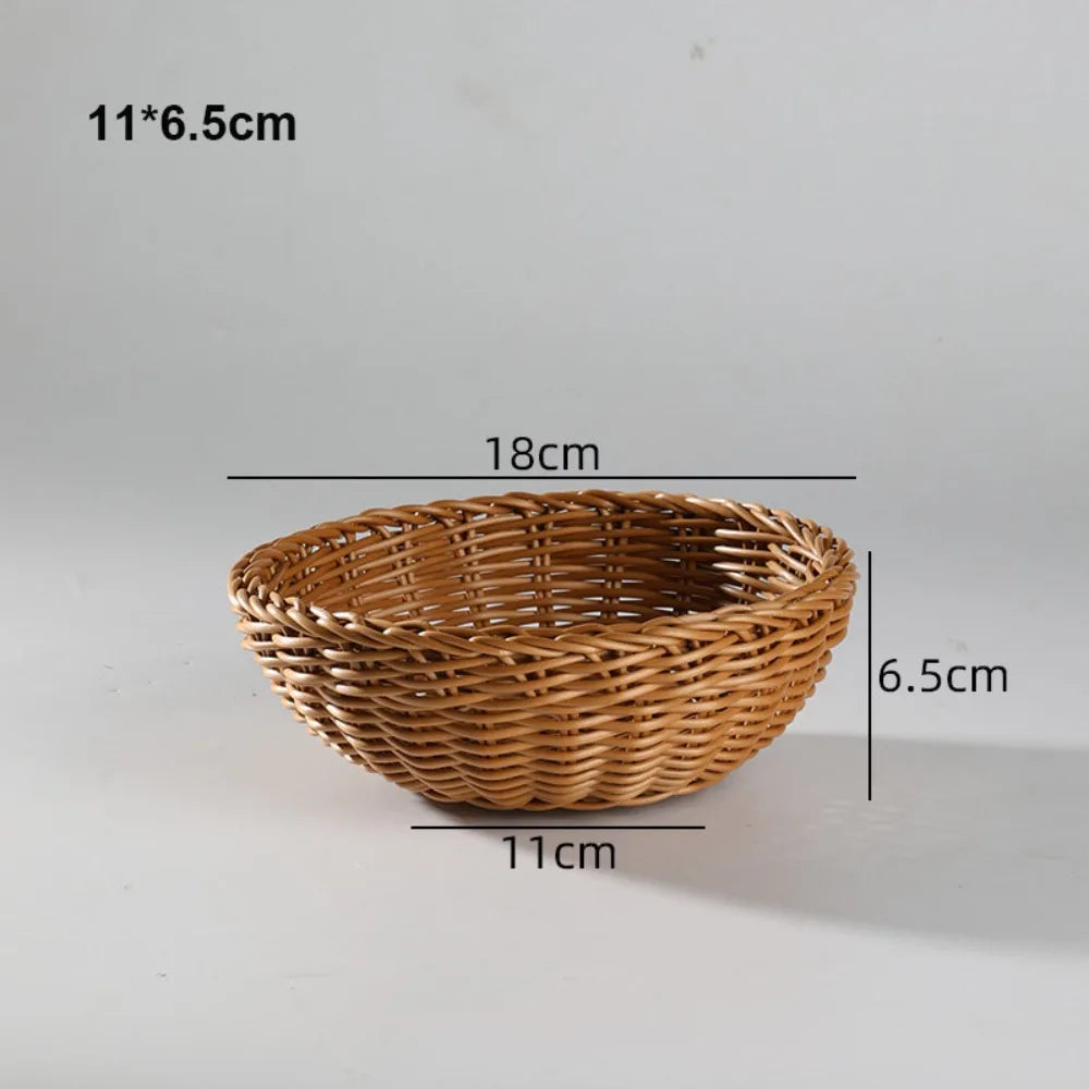 Handwoven Plastic Storage Basket For Kitchen And Home Organization