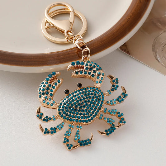 Shiny Crystal Crab Keychain Hawaii Beach Vacation Souvenir Gift