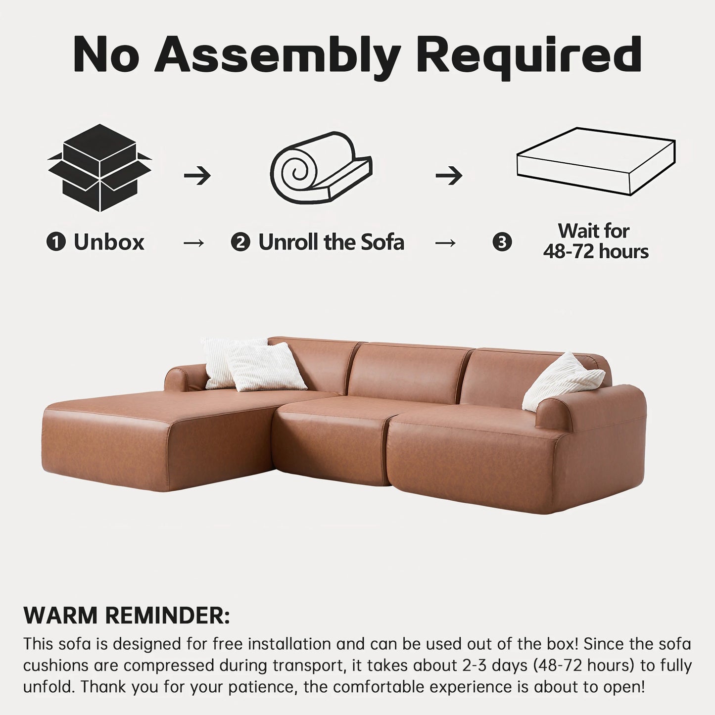 THOLASIS L Shaped Modular Leather Sofa For Family Spaces