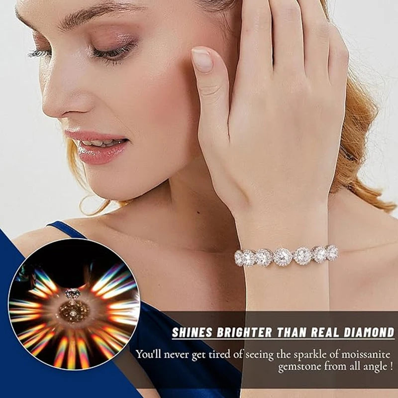 Morganite Tennis Bracelet In 18K White Gold With Lab Diamonds