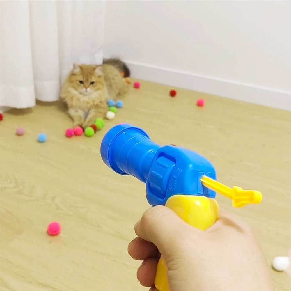 Cat Ball Launching Gun Toy for Pets Interactive Training
