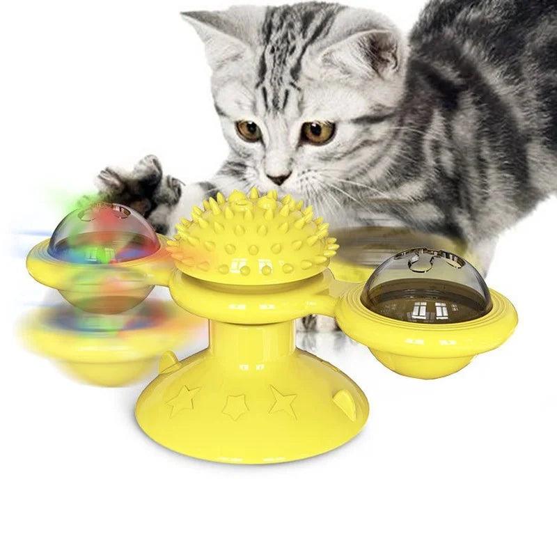 Windmill Cat Toy Interactive Puzzle Turntable For Cats