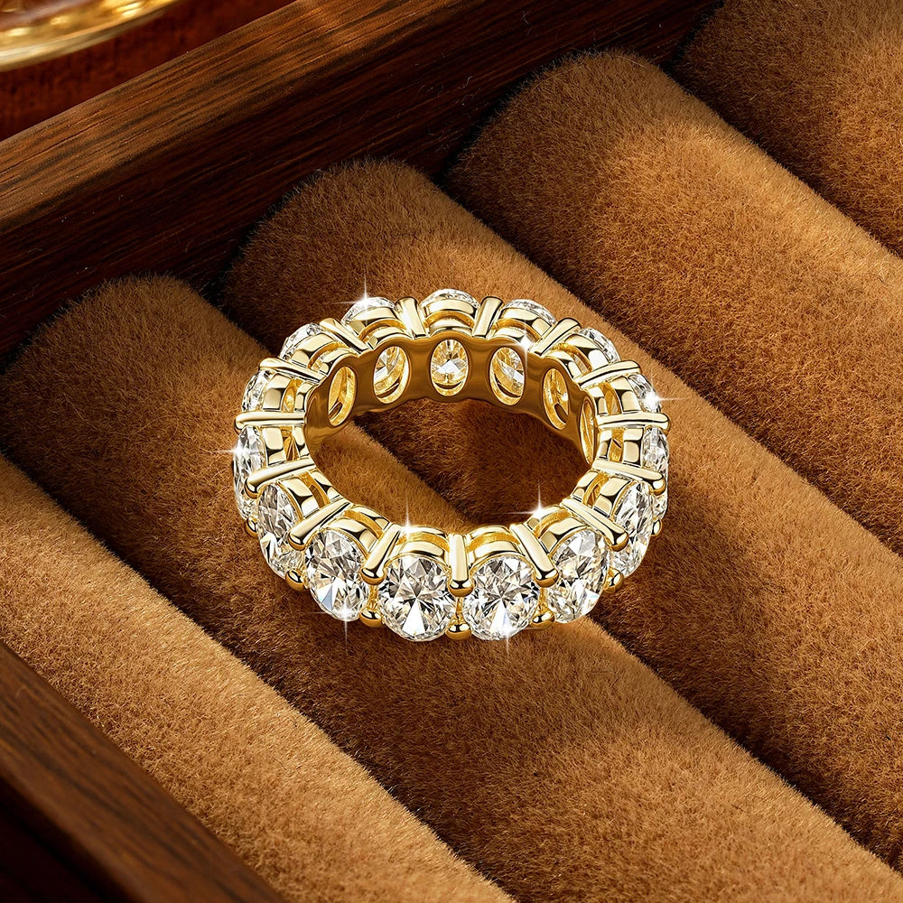 Oxtao 14K Gold Filled Certified Moissanite Eternity Ring