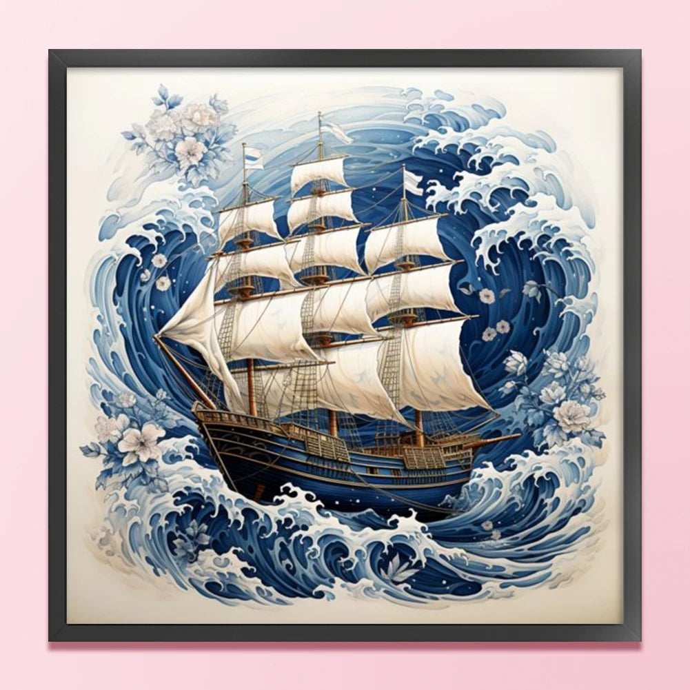 Alloet Full Embroidery Eco Cotton Thread 11CT Printed Scenery Cross Stitch Kit Art