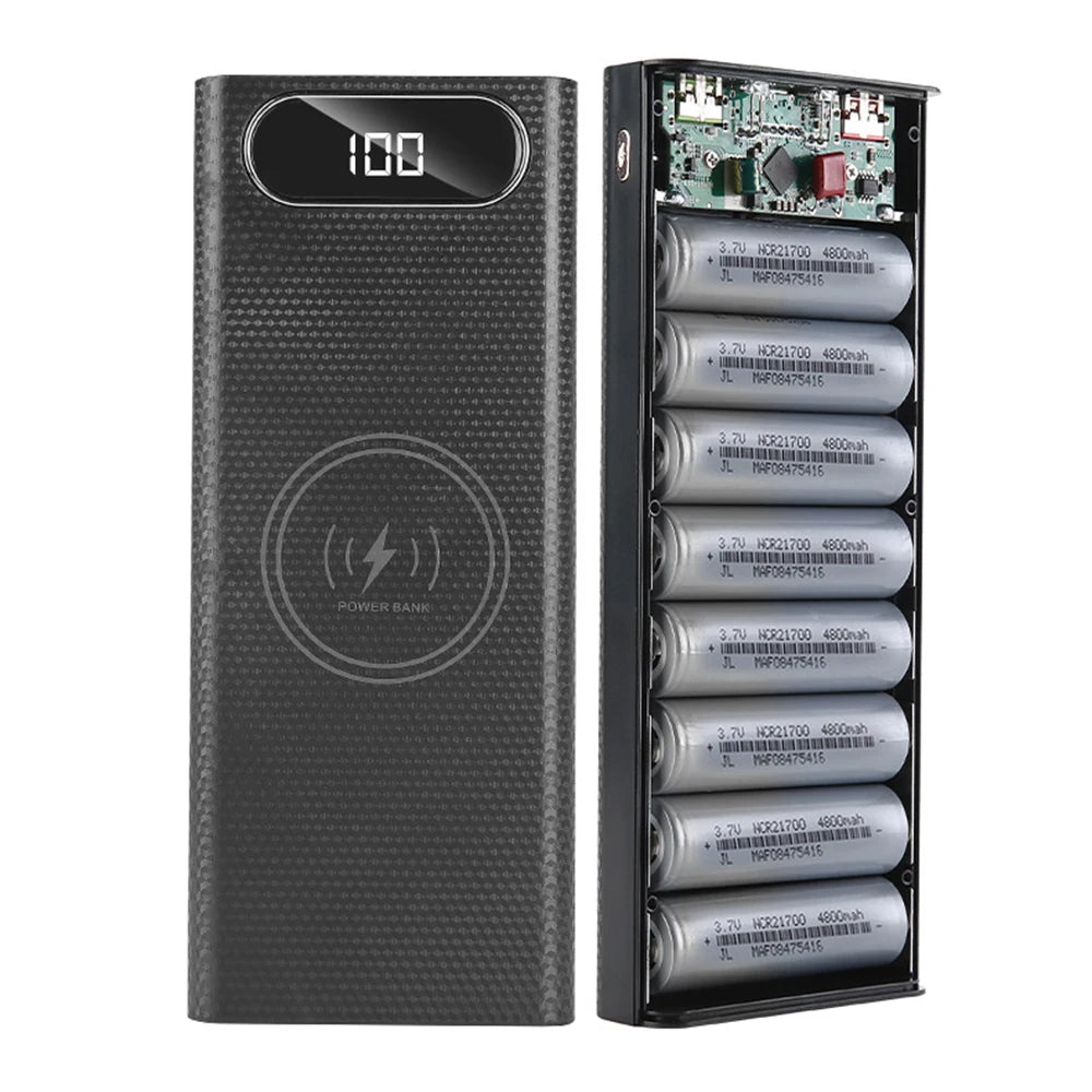 8x21700 Battery Case With Dual USB Charger Box And Storage