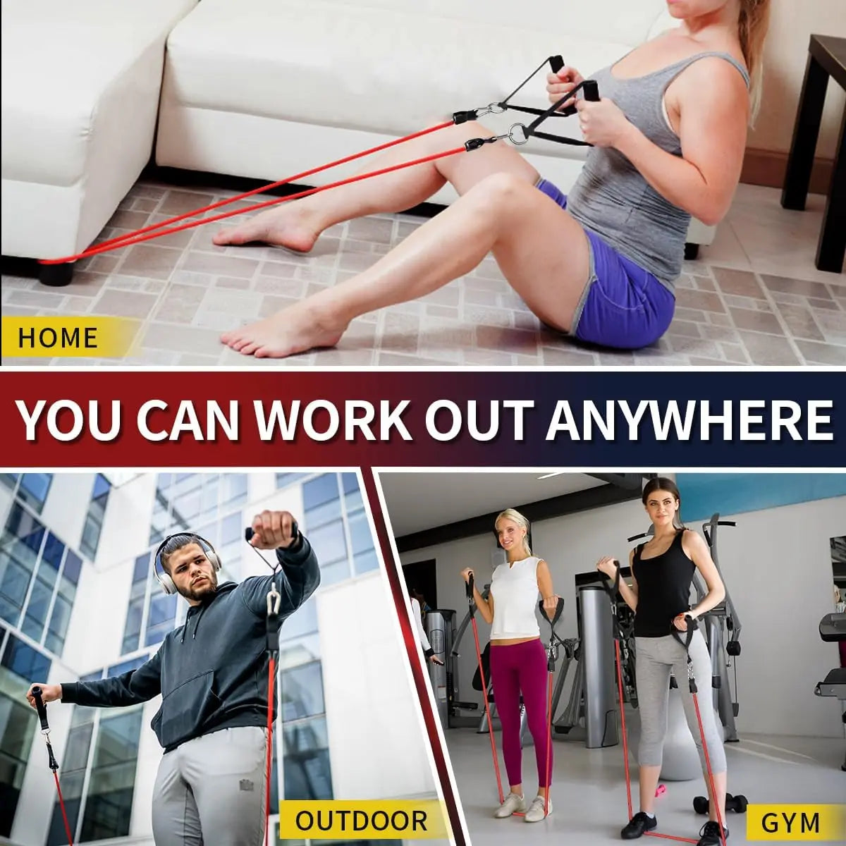 Whatafit Resistance Bands With Handles And Door Anchor