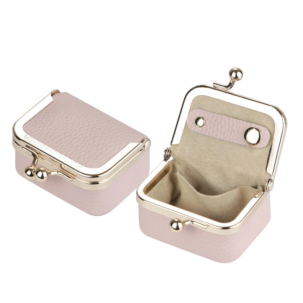Royal Bagger Genuine Cow Leather Mini Coin Purse Kiss Lock