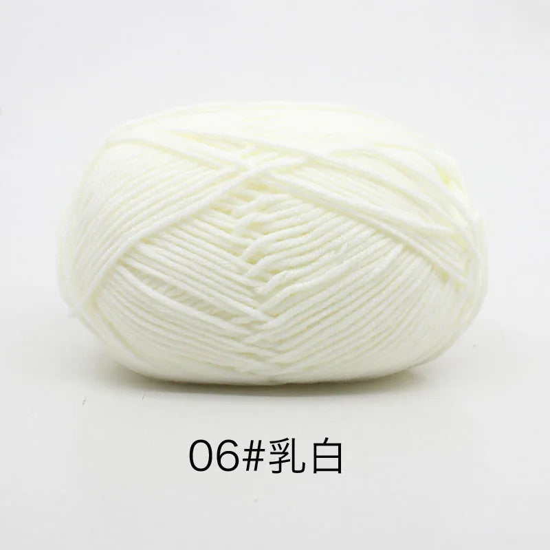 Milk Cotton 4 Ply Yarn For Crochet And Knitting Crafts