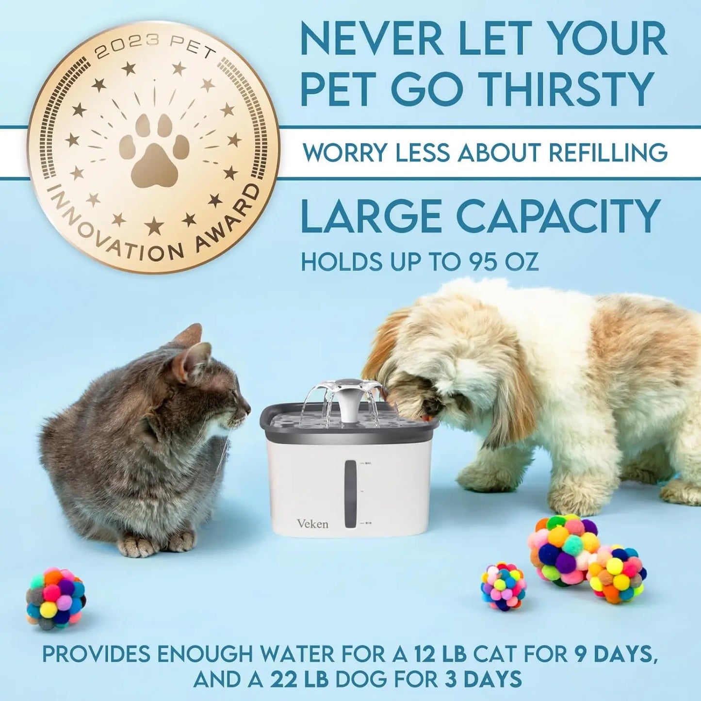Award Winning Pet Fountain Automatic Water Dispenser With Filters