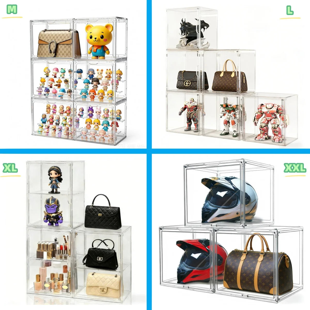 Acrylic Display Box Clear Stackable Storage Case For Collectibles And Makeup